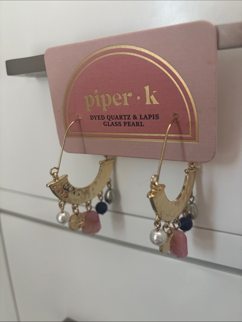 Piper K Dyed Quartz & Lapis Glass Pearl Earrings